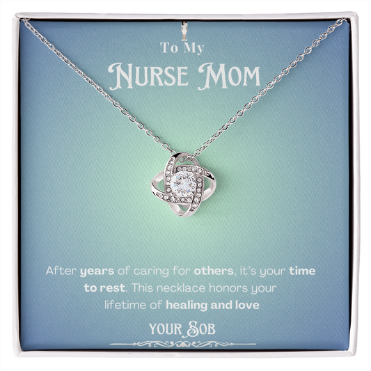 To My Retired Nurse Mom- Personalized Message Card Keepsake Necklace