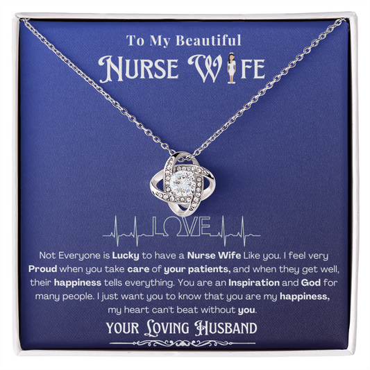 Happy Birthday To my Nurse Wife-Custom Message card Necklace | Nurse wife Gifts