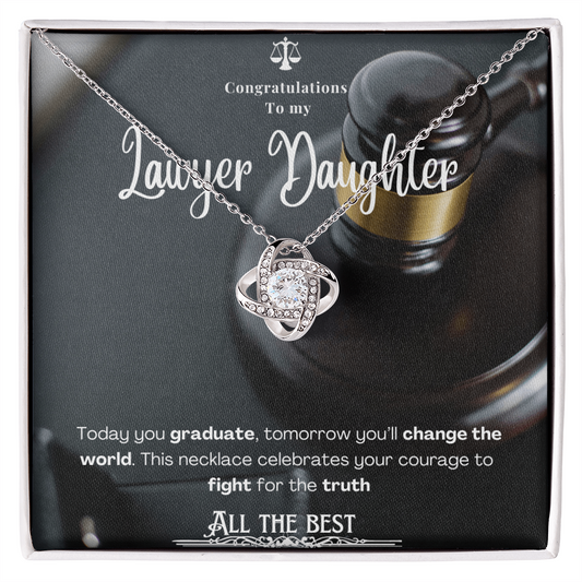 To My Lawyer Daughter– Personalized Message Card Necklace