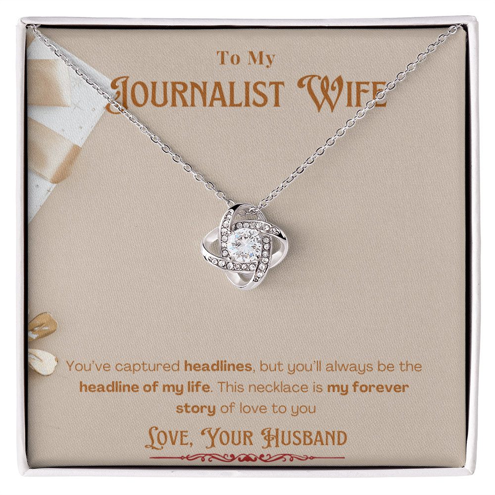 To My Journalist Wife  Personalized Message card Anniversary Necklace