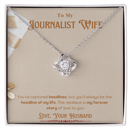 To My Journalist Wife  Personalized Message card Anniversary Necklace