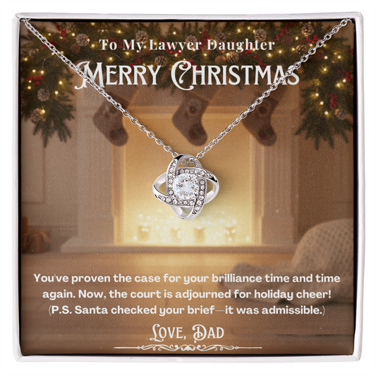 To My Lawyer Daughter Message Card  Christmas Necklace | Lawyer Daughter Christmas Gift