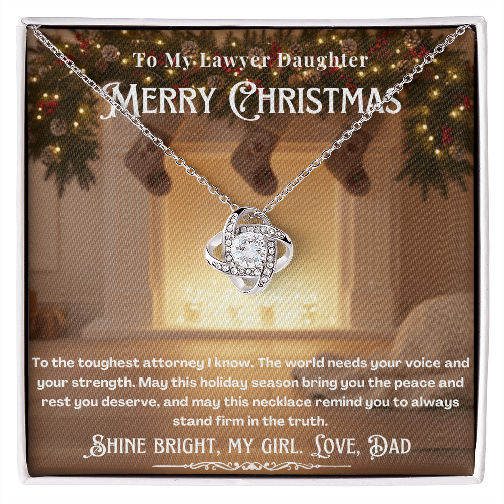 To My Lawyer Daughter Message Card Christmas Necklace | Lawyer Daughter Christmas Gift