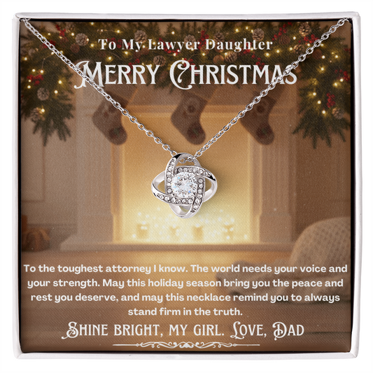 To My Lawyer Daughter Message Card Christmas Necklace | Lawyer Daughter Christmas Gift