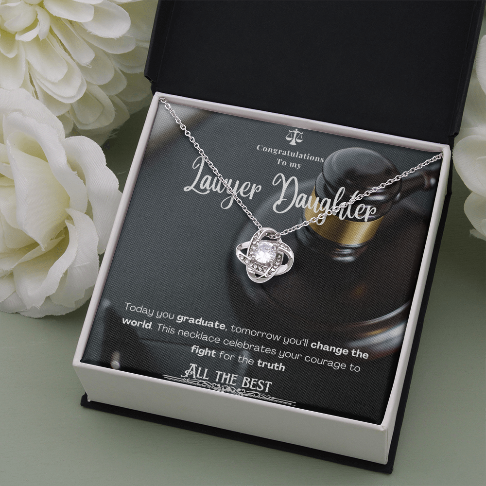 To My Lawyer Daughter– Personalized Message Card Necklace