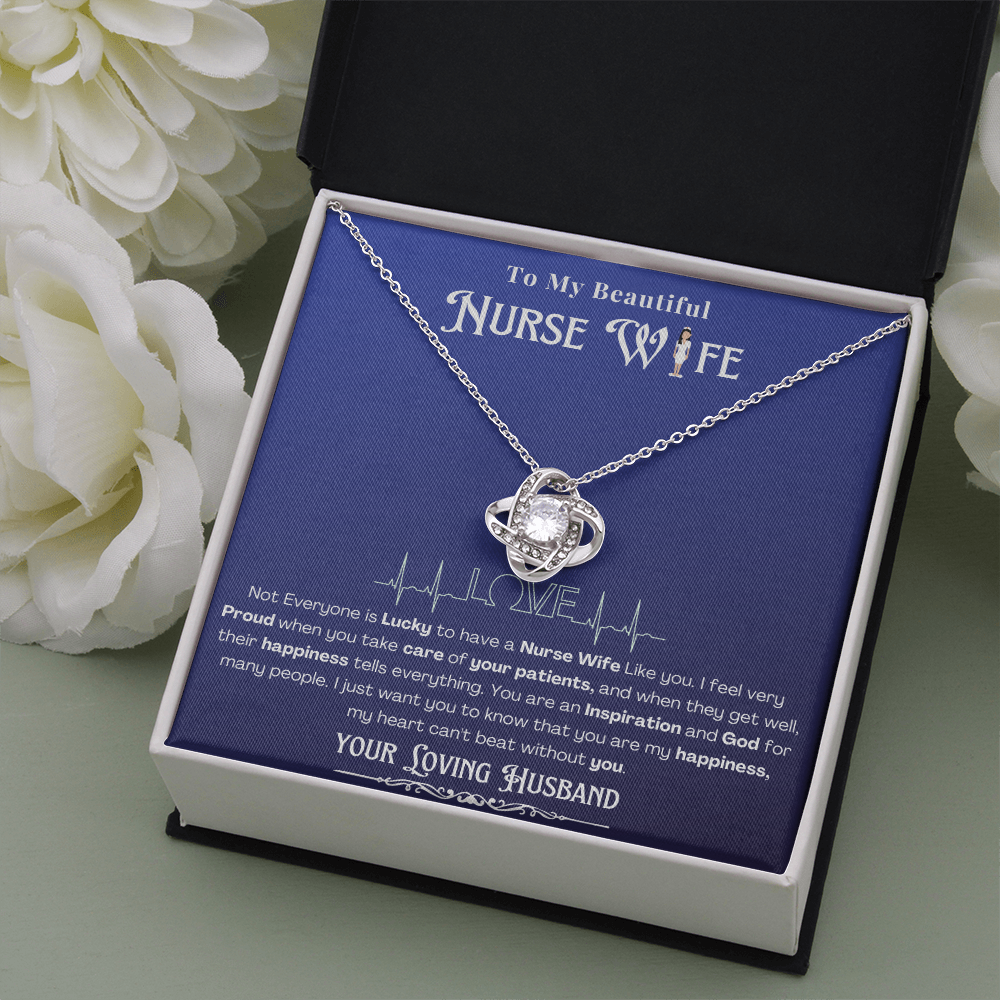 Happy Birthday To my Nurse Wife-Custom Message card Necklace | Nurse wife Gifts
