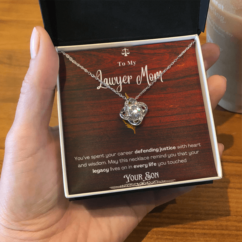 To My Mom, The Retired Lawyer – Custom Necklace with Keepsake Card