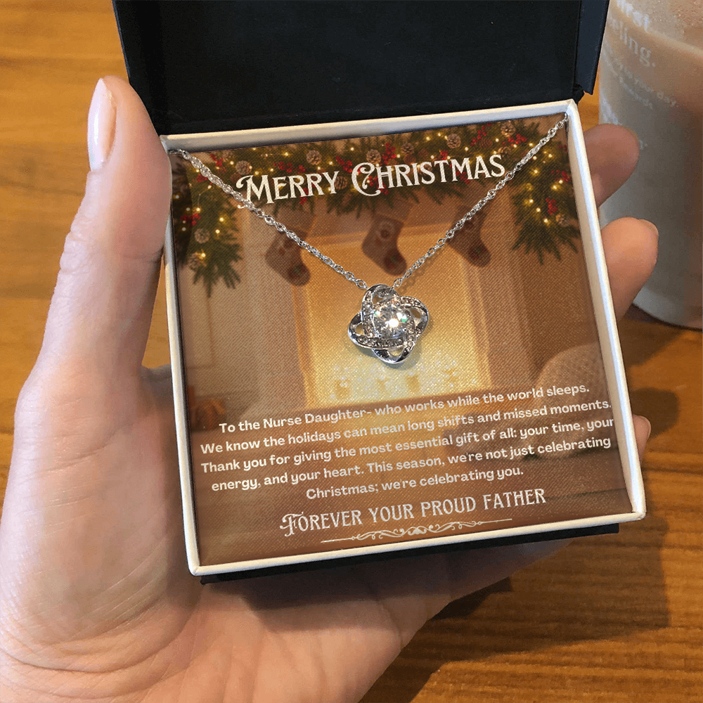 To My Nurse Daughter Message Card Christmas Necklace Gift | Nurse Daughter Gift