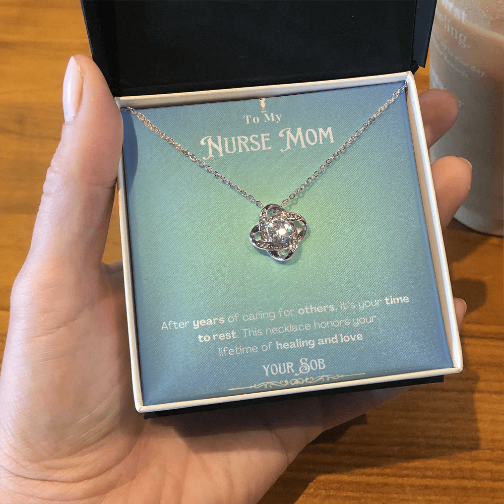 To My Retired Nurse Mom- Personalized Message Card Keepsake Necklace