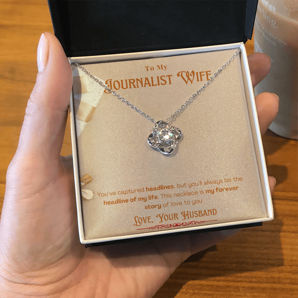 To My Journalist Wife  Personalized Message card Anniversary Necklace
