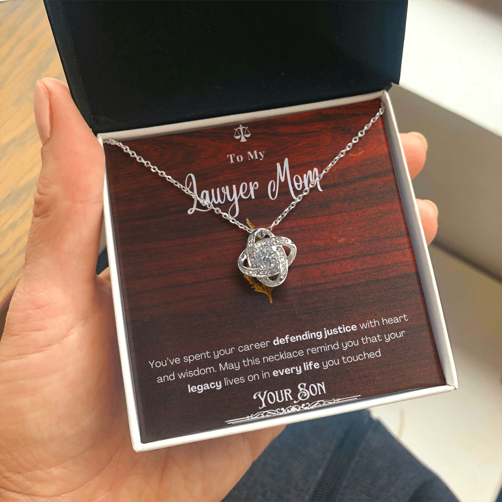To My Mom, The Retired Lawyer – Custom Necklace with Keepsake Card