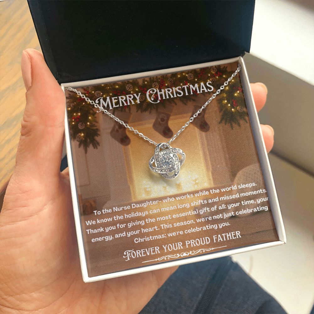 To My Nurse Daughter Message Card Christmas Necklace Gift | Nurse Daughter Gift