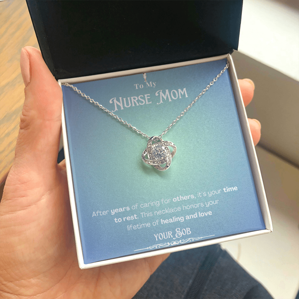 To My Retired Nurse Mom- Personalized Message Card Keepsake Necklace