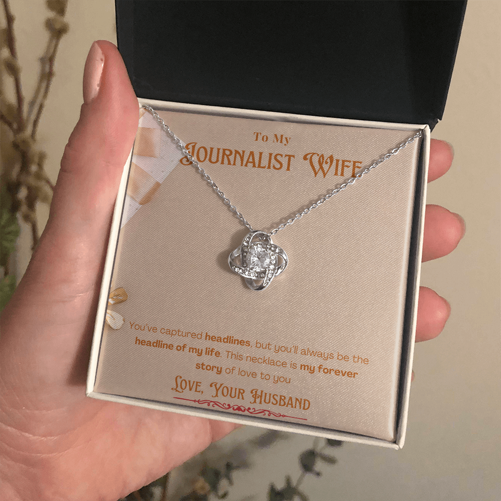 To My Journalist Wife  Personalized Message card Anniversary Necklace