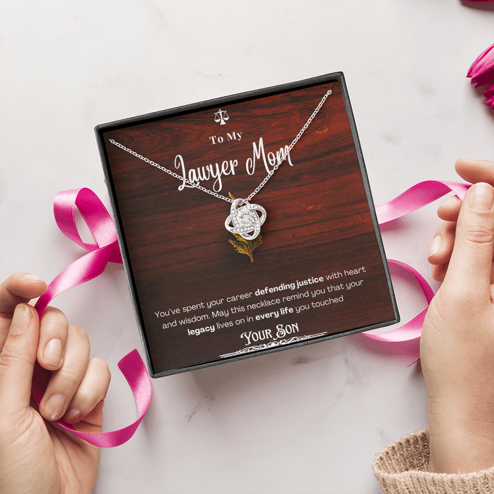 To My Mom, The Retired Lawyer – Custom Necklace with Keepsake Card