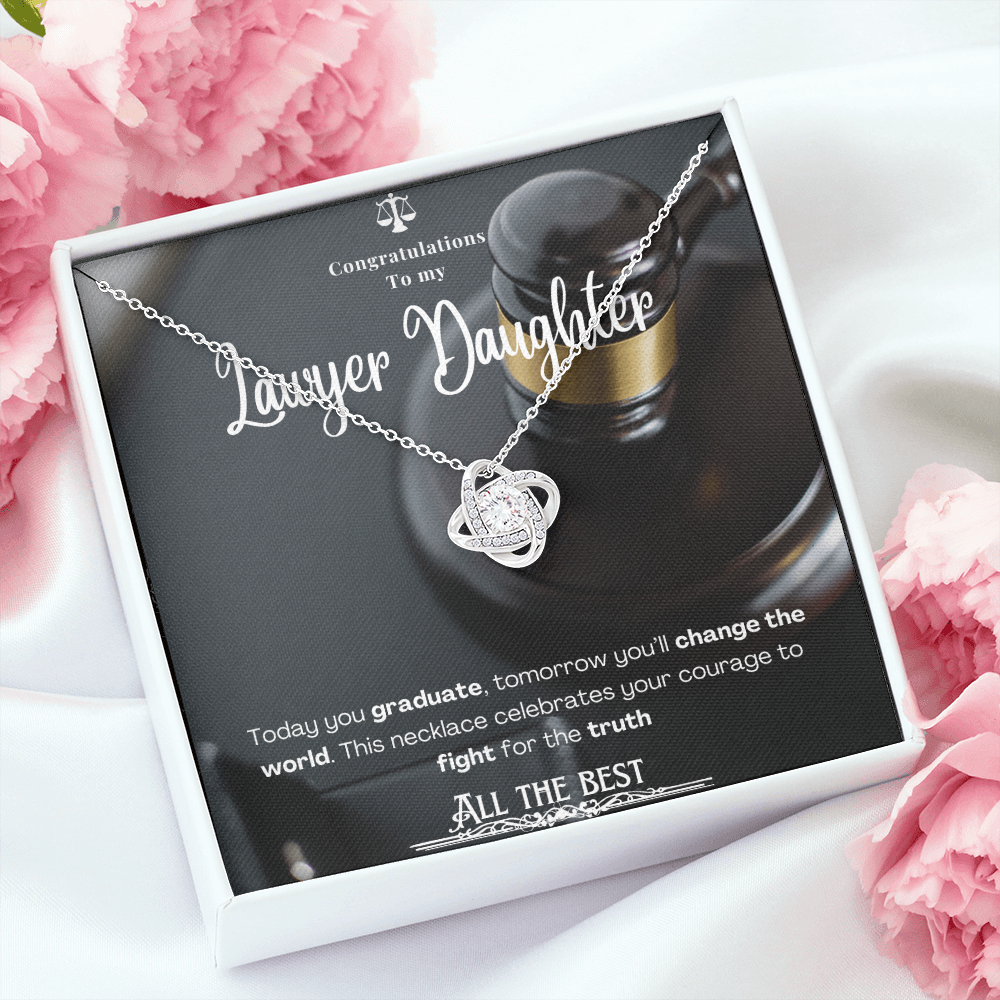 To My Lawyer Daughter– Personalized Message Card Necklace