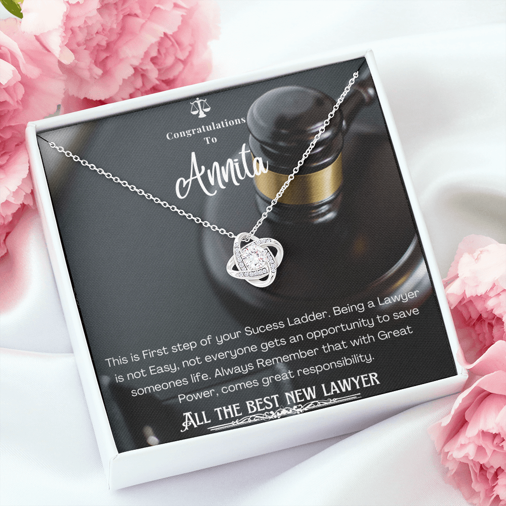 New Lawyer Message Card Necklace Gift