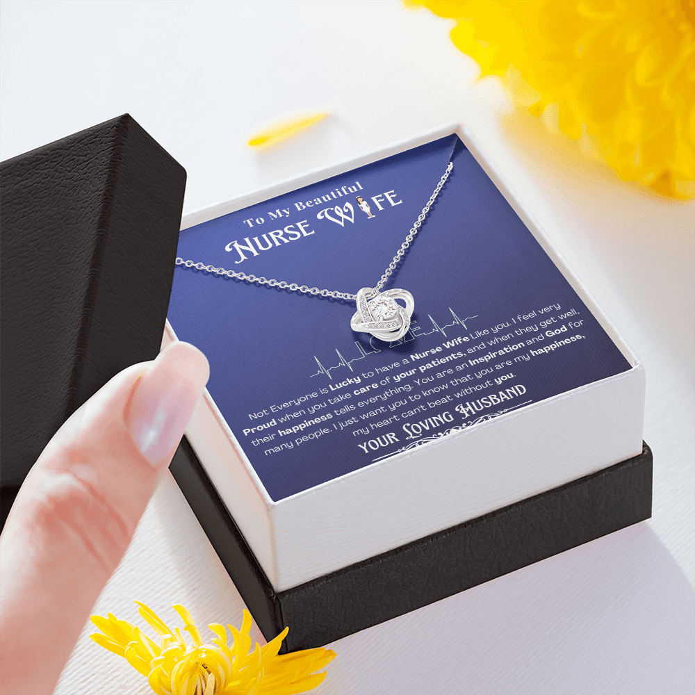 Happy Birthday To my Nurse Wife-Custom Message card Necklace | Nurse wife Gifts