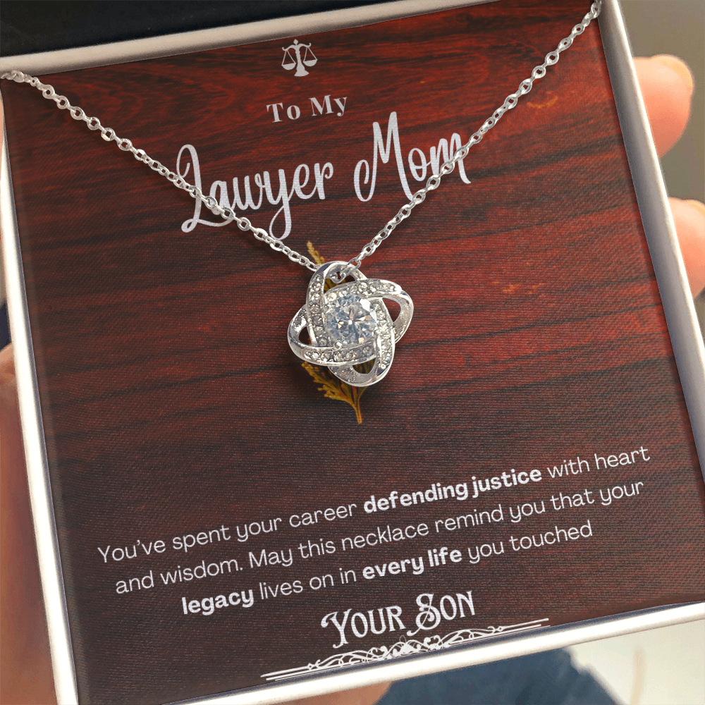 To My Mom, The Retired Lawyer – Custom Necklace with Keepsake Card