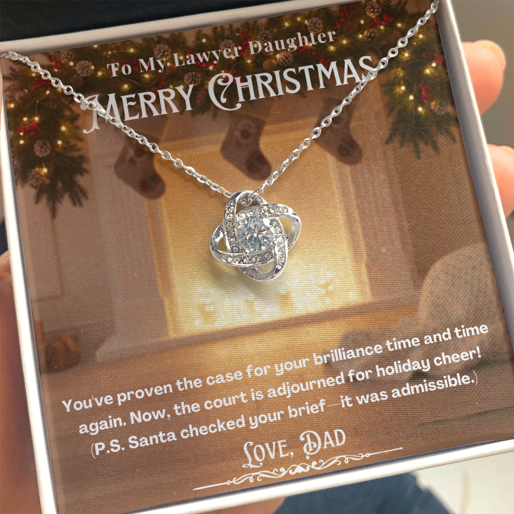 To My Lawyer Daughter Message Card  Christmas Necklace | Lawyer Daughter Christmas Gift