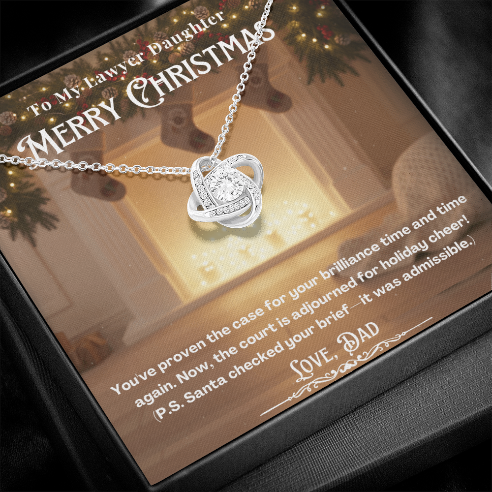 To My Lawyer Daughter Message Card  Christmas Necklace | Lawyer Daughter Christmas Gift