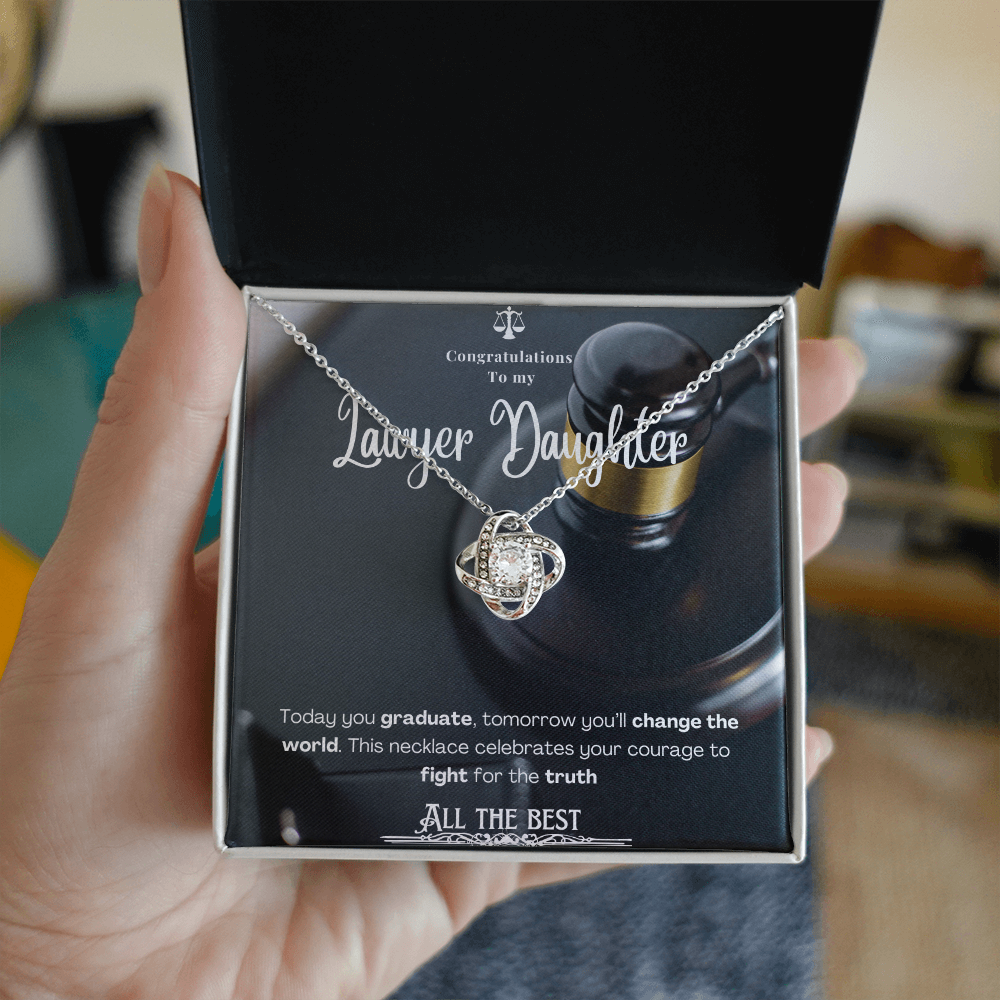 To My Lawyer Daughter– Personalized Message Card Necklace