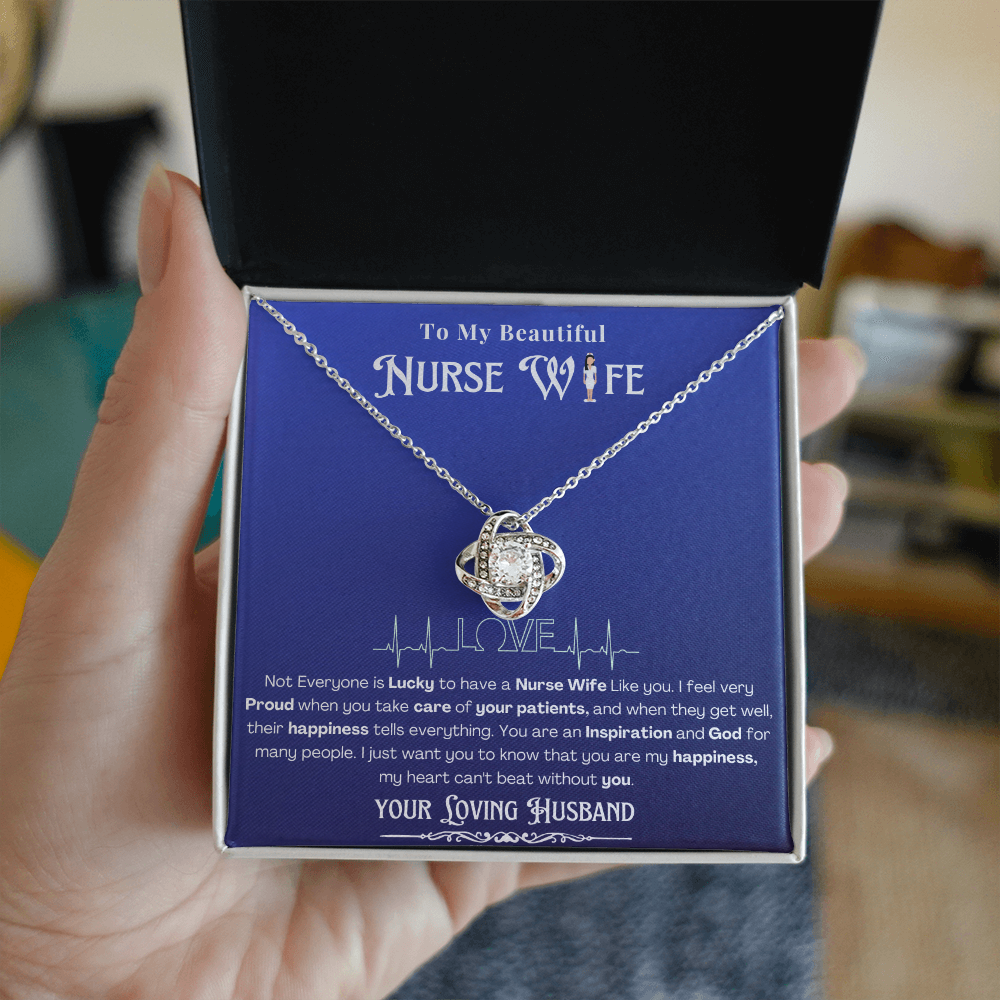 Happy Birthday To my Nurse Wife-Custom Message card Necklace | Nurse wife Gifts