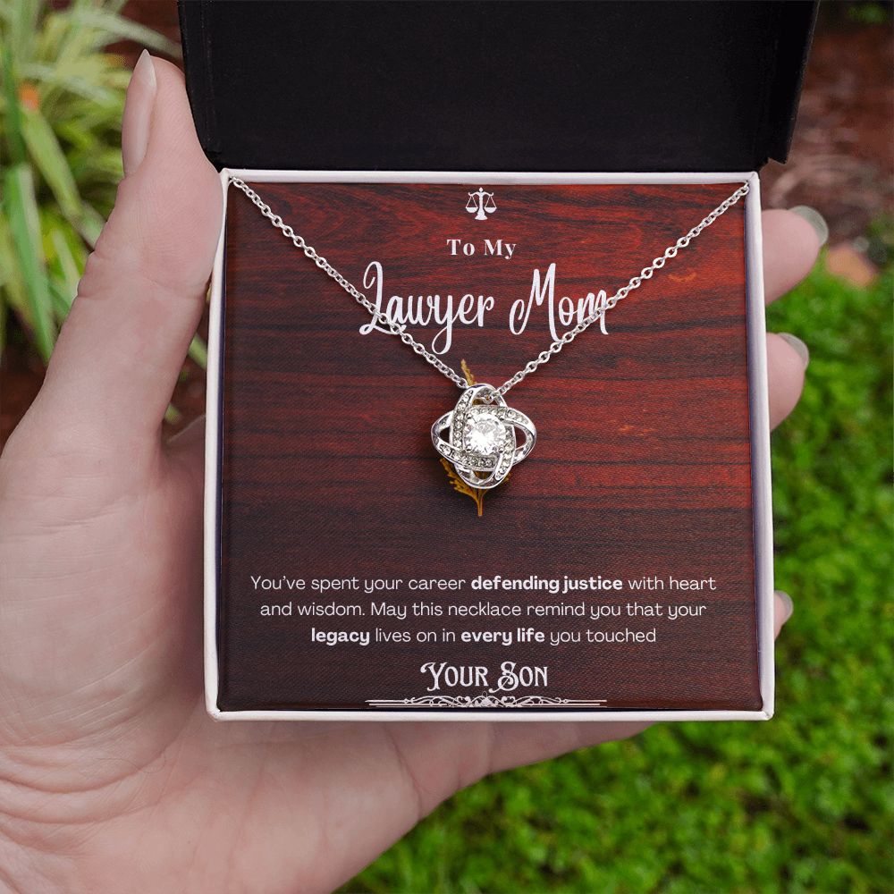 To My Mom, The Retired Lawyer – Custom Necklace with Keepsake Card