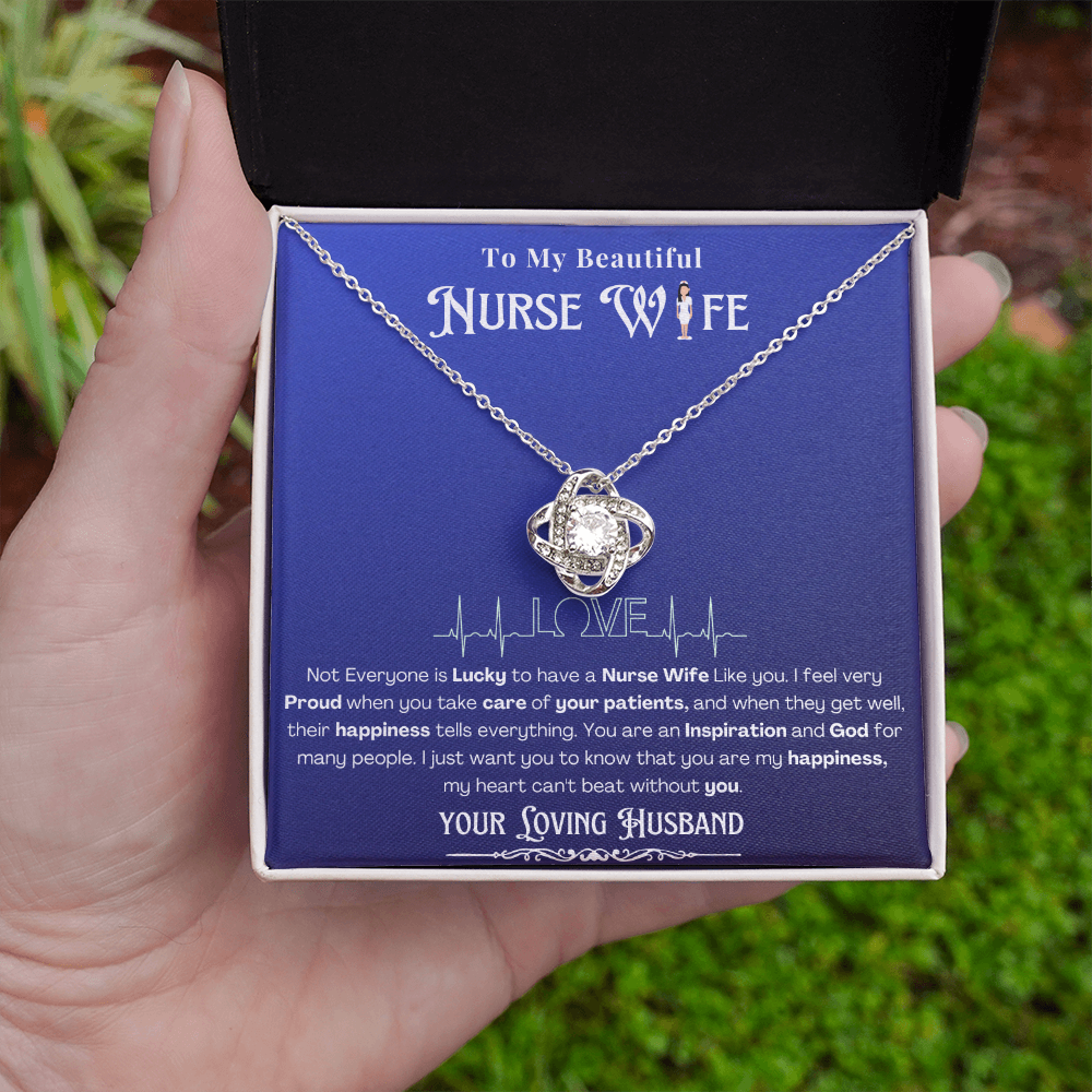 Happy Birthday To my Nurse Wife-Custom Message card Necklace | Nurse wife Gifts
