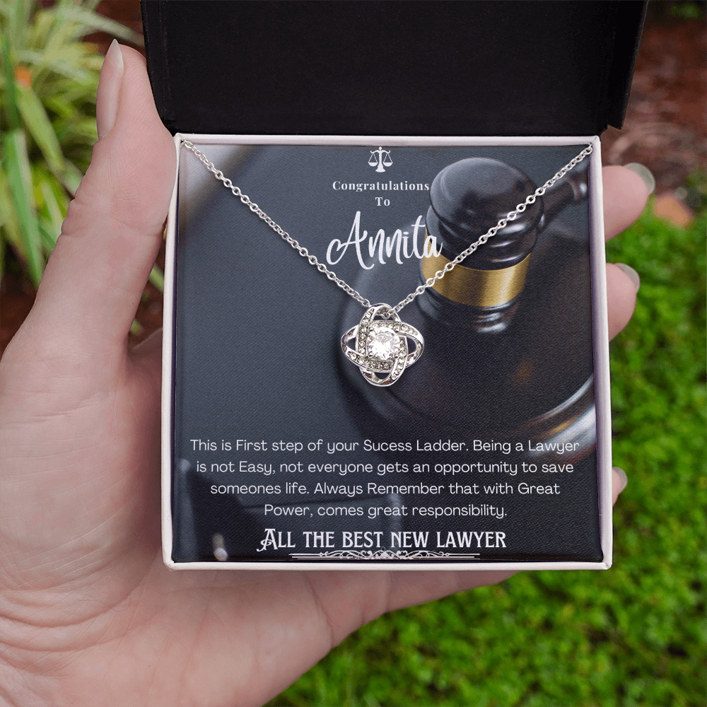 New Lawyer Message Card Necklace Gift
