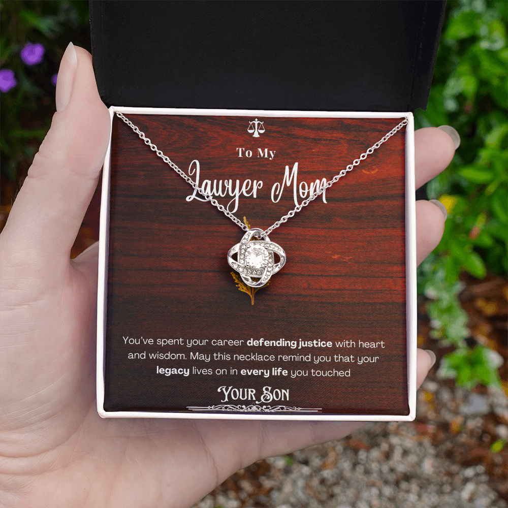 To My Mom, The Retired Lawyer – Custom Necklace with Keepsake Card