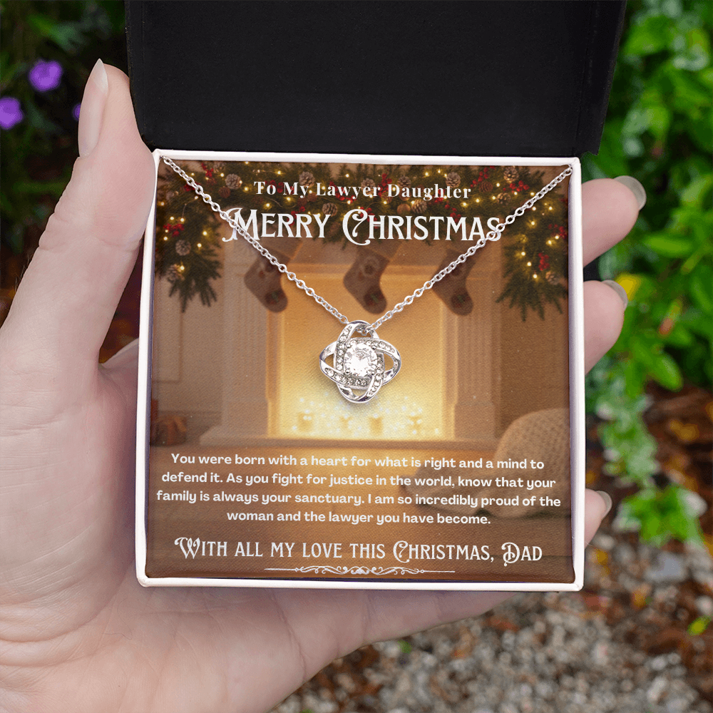 To My Lawyer Daughter Message Card Christmas Necklace Gift | Lawyer Daughter Christmas Gift