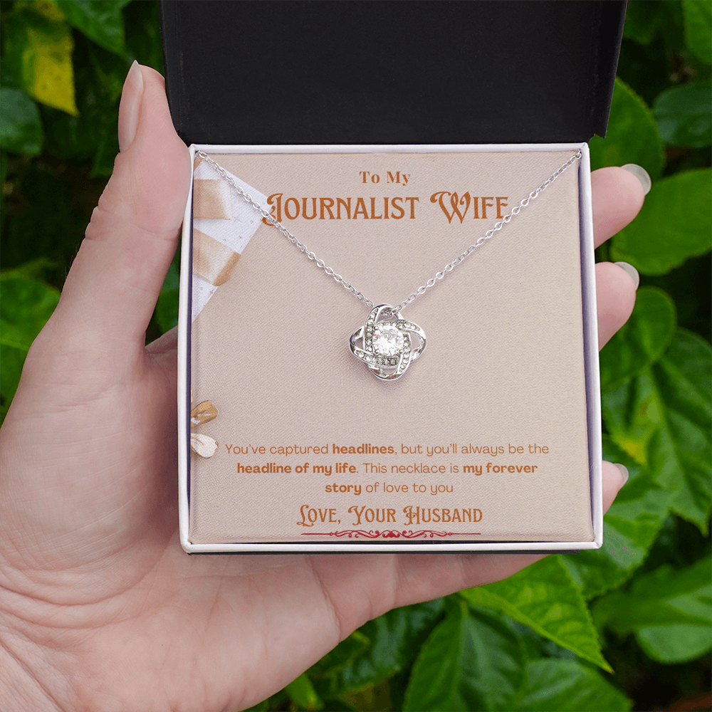 To My Journalist Wife  Personalized Message card Anniversary Necklace