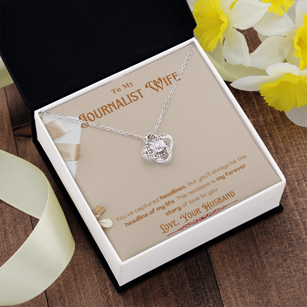 To My Journalist Wife  Personalized Message card Anniversary Necklace