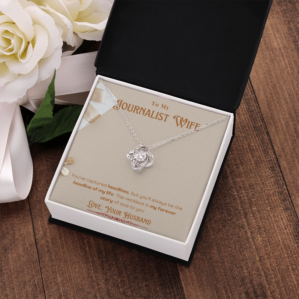 To My Journalist Wife  Personalized Message card Anniversary Necklace