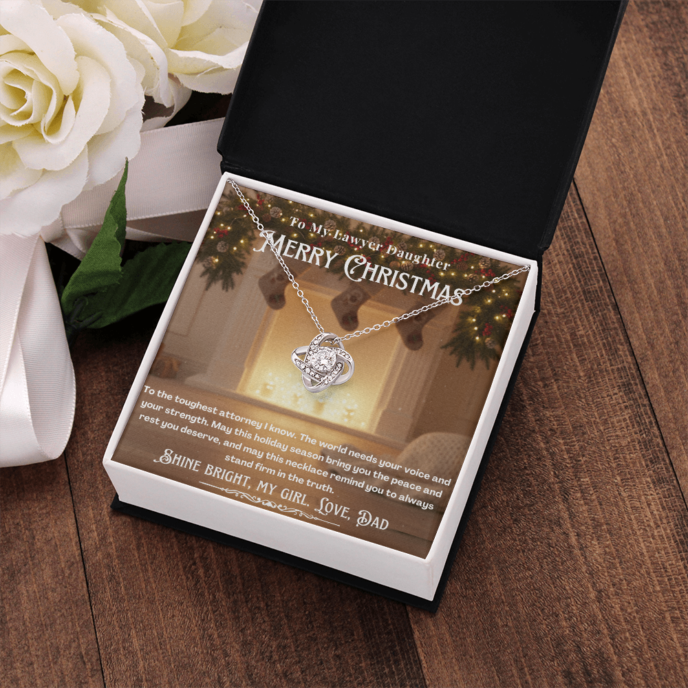To My Lawyer Daughter Message Card Christmas Necklace | Lawyer Daughter Christmas Gift