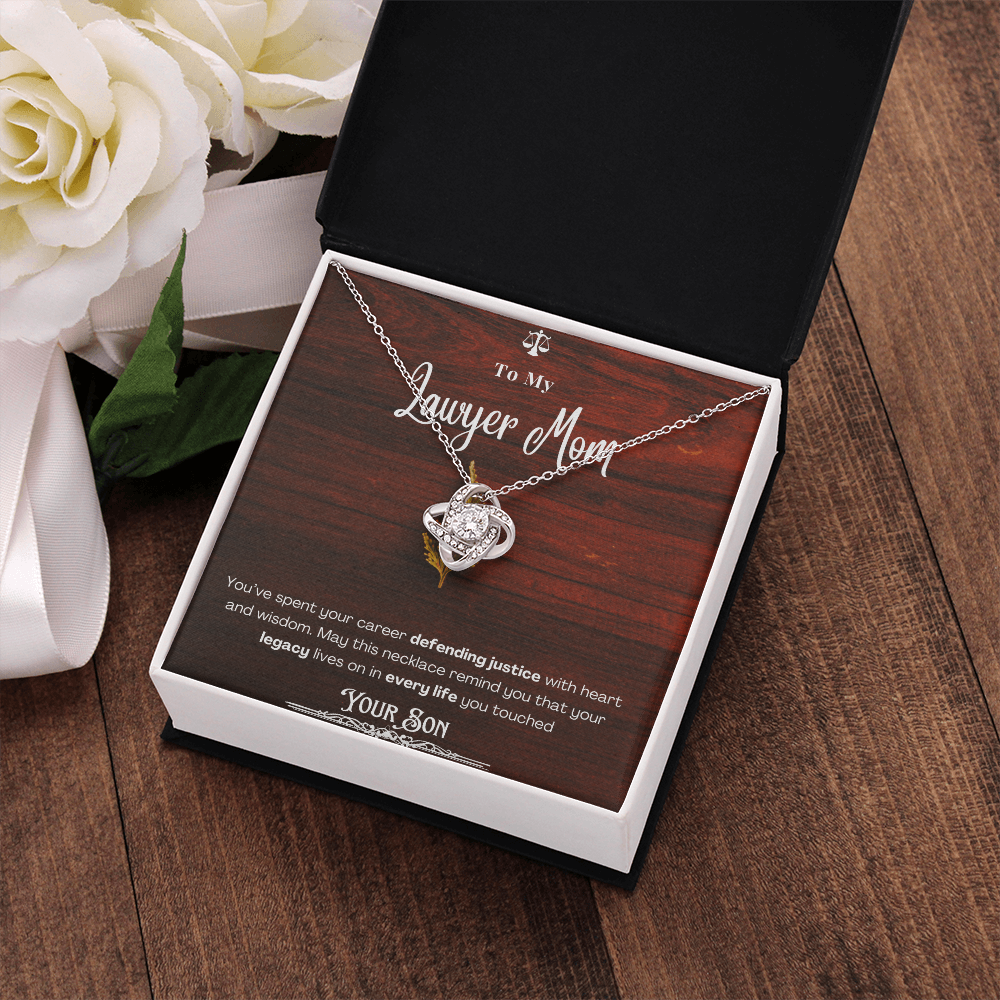 To My Mom, The Retired Lawyer – Custom Necklace with Keepsake Card