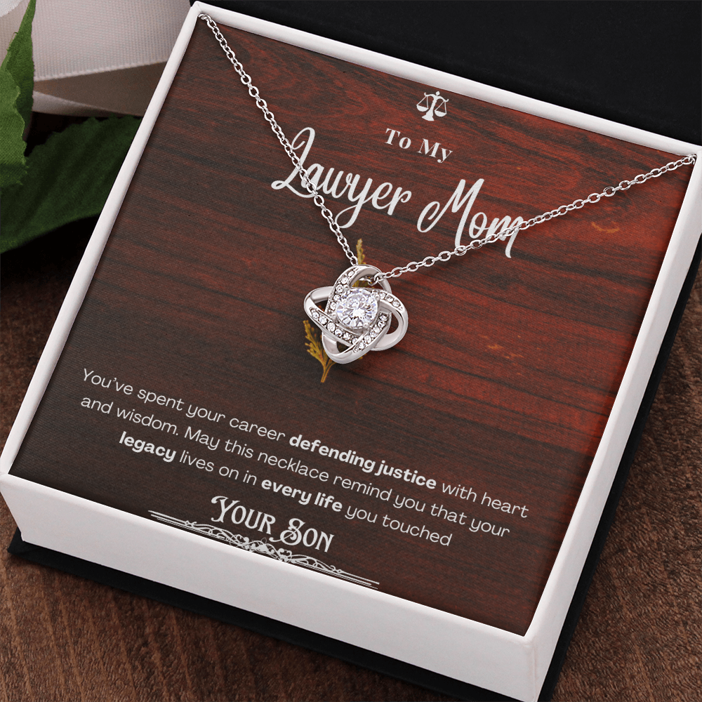 To My Mom, The Retired Lawyer – Custom Necklace with Keepsake Card