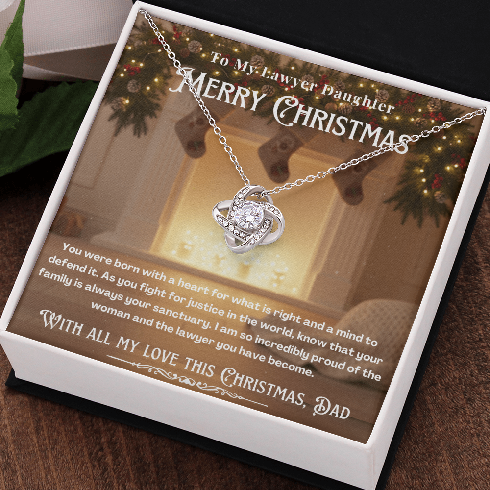 To My Lawyer Daughter Message Card Christmas Necklace Gift | Lawyer Daughter Christmas Gift