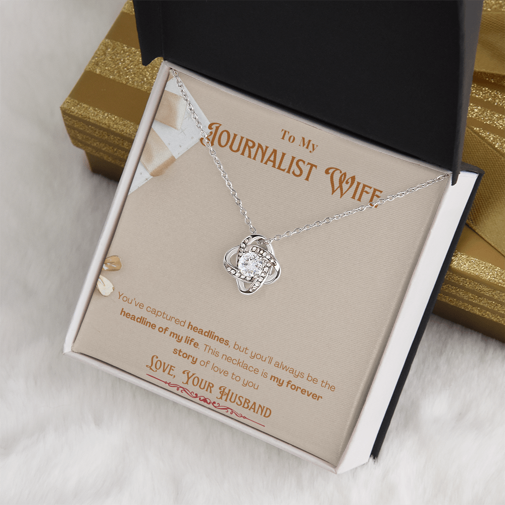 To My Journalist Wife  Personalized Message card Anniversary Necklace