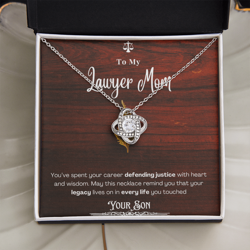 To My Mom, The Retired Lawyer – Custom Necklace with Keepsake Card