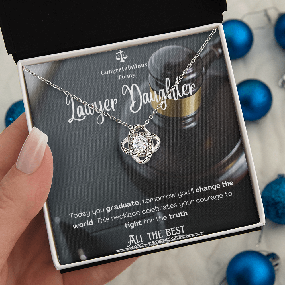 To My Lawyer Daughter– Personalized Message Card Necklace