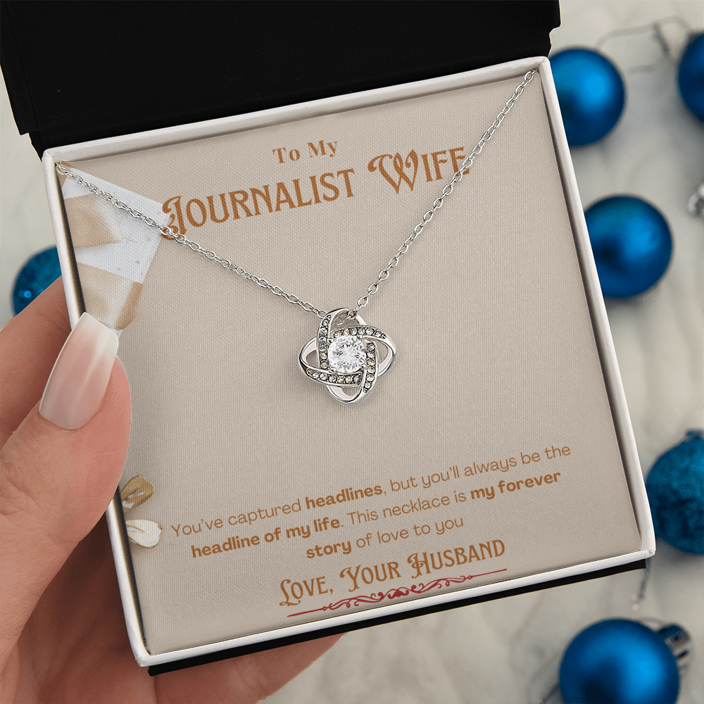 To My Journalist Wife  Personalized Message card Anniversary Necklace