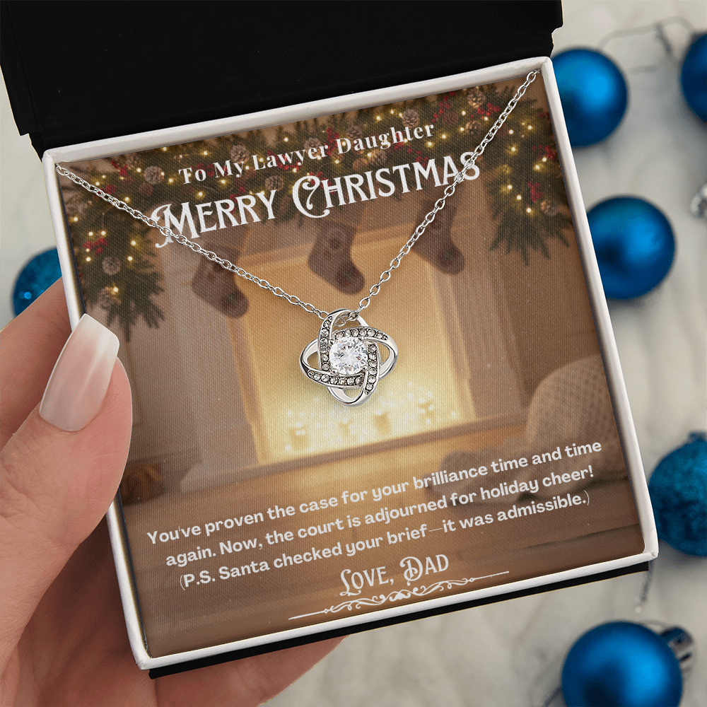 To My Lawyer Daughter Message Card  Christmas Necklace | Lawyer Daughter Christmas Gift