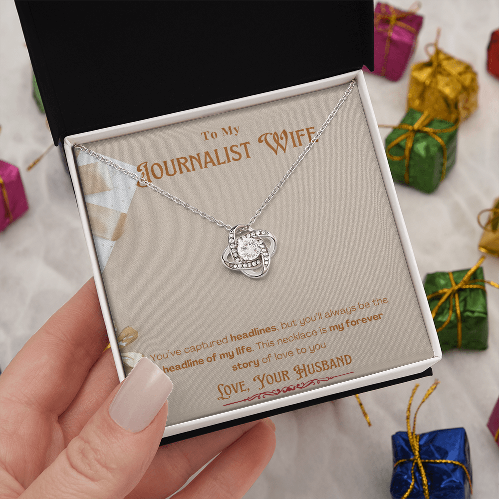 To My Journalist Wife  Personalized Message card Anniversary Necklace