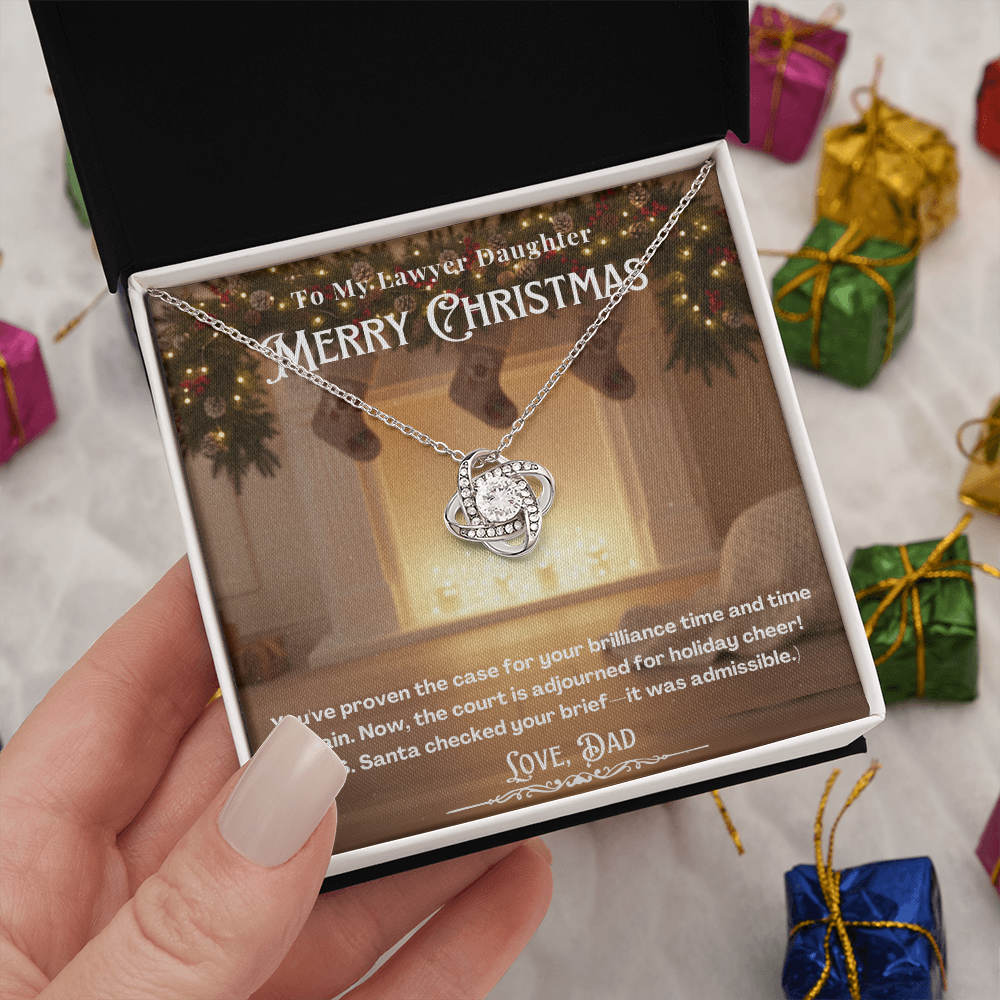 To My Lawyer Daughter Message Card  Christmas Necklace | Lawyer Daughter Christmas Gift