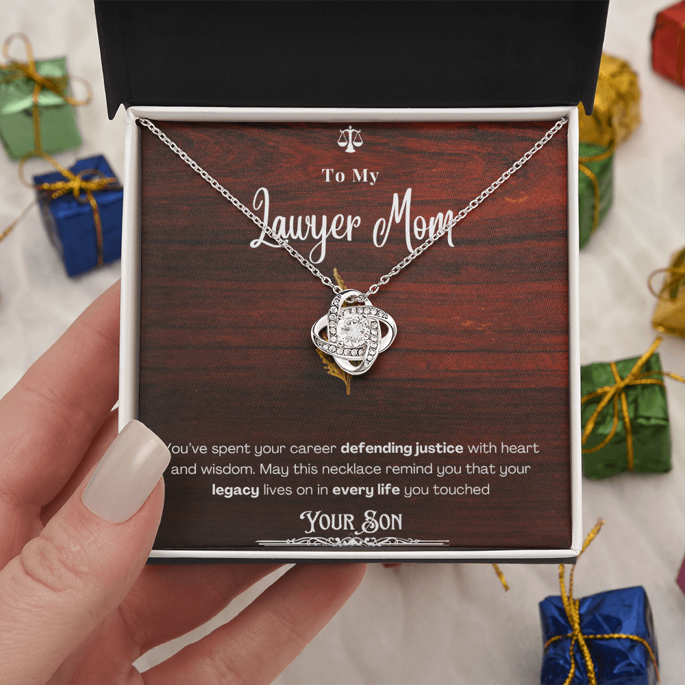 To My Mom, The Retired Lawyer – Custom Necklace with Keepsake Card