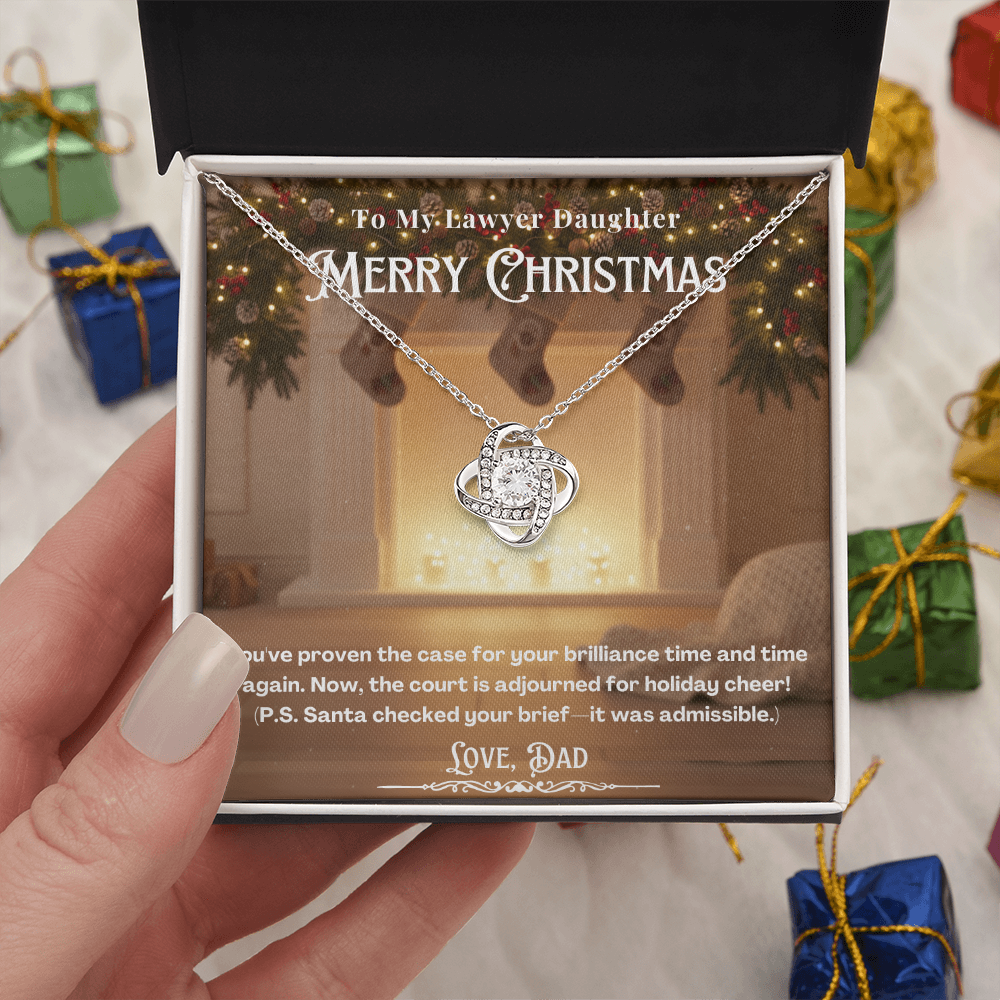 To My Lawyer Daughter Message Card  Christmas Necklace | Lawyer Daughter Christmas Gift