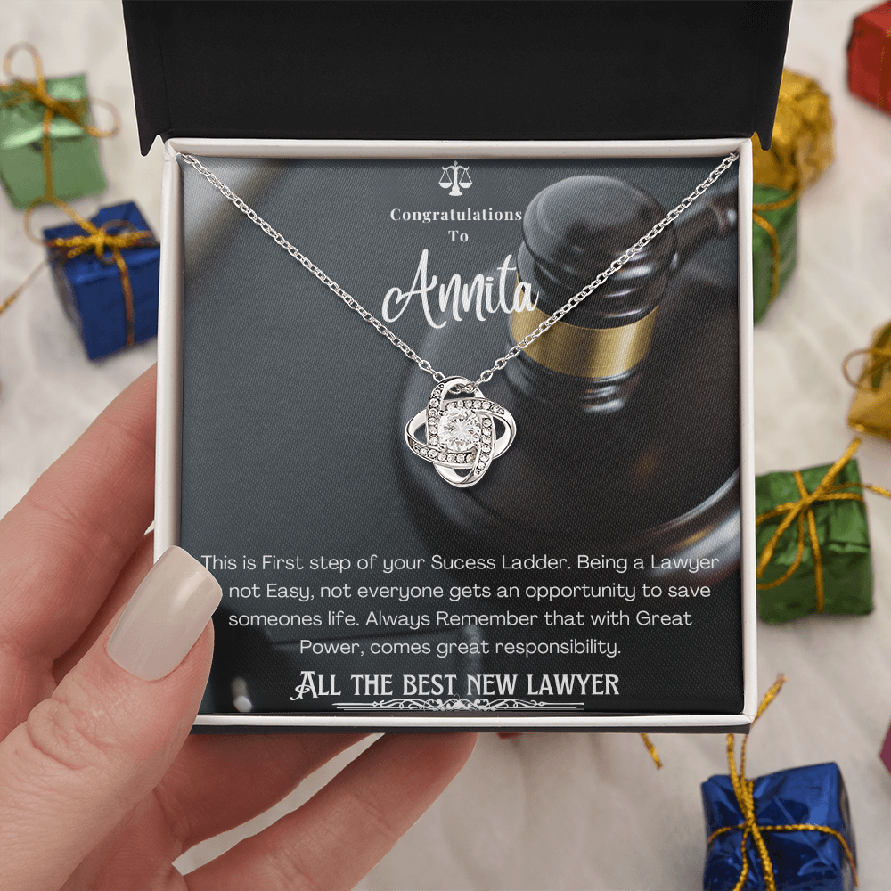 New Lawyer Message Card Necklace Gift
