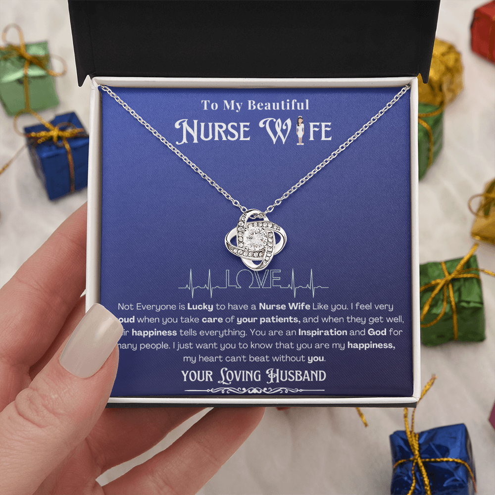 Happy Birthday To my Nurse Wife-Custom Message card Necklace | Nurse wife Gifts